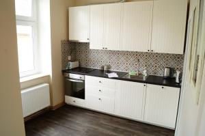 Kuchyň nebo kuchyňský kout v ubytování Apartmány Mary