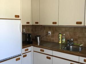 a kitchen with a sink and a counter top at Apartment Villa Alpenblick Wolfenschiessen by Interhome in Wolfenschiessen