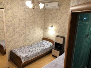 アナパにあるGuest House on Samburova 279のベッド2台とテレビが備わる小さな客室です。