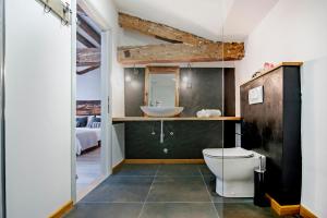 un baño con lavabo e inodoro en Casa Mulino, en Rovinj 52 fotos más