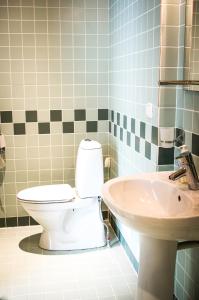 a bathroom with a toilet and a sink at Pärnu Sadama 4 Street Apartment in Pärnu