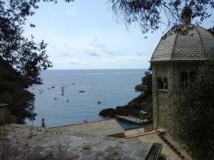 a view of a body of water with boats in it at casa maria in Sestri Levante