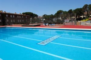 カレリャ・デ・パラフルジェリにあるApartamentos Margellの青い大型スイミングプール(バスケットボールコート付)