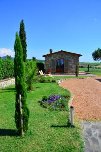 una casa con un ciprés en el patio en Agriturismo L'impero, en Santa Luce