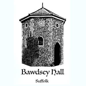 a black and white picture of a tower with a clock at Bawdsey Hall in Bawdsey