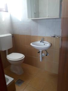 a bathroom with a toilet and a sink at Dalmatino in Brodarica +41 photos