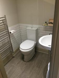a bathroom with a toilet and a sink at The Sail Loft in Southwold