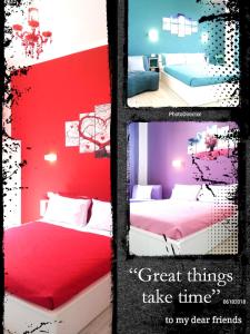 un collage de quatre photos d'une chambre dans l'établissement Le Stelle di Martina- Affittacamere -, à La Spezia