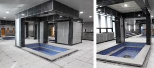 a building with a pool in the middle of a room at J Square Hotel and Wedding in Jinju