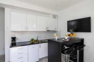 Kuchyň nebo kuchyňský kout v ubytování Apartments Siblings