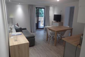 Televízia a/alebo spoločenská miestnosť v ubytovaní Apartamenty Karkonoskie