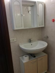 トッレ・ラピッロにあるCasa Vacanza Villa Teresaのバスルーム(洗面台、鏡付)