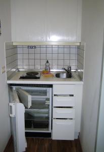 Kuchyň nebo kuchyňský kout v ubytování Komfort Appartement Bad Pyrmont Nähe Kurpark