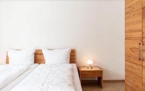 Postel nebo postele na pokoji v ubytování Haus Himmelreich