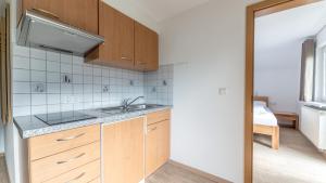Kuchyň nebo kuchyňský kout v ubytování Haus Himmelreich