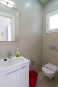 a bathroom with a toilet and a sink and a mirror at BAJAMAR II 22 MENYBER in Nerja