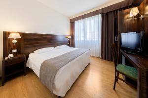 Televízia a/alebo spoločenská miestnosť v ubytovaní Hotel Delfino Venezia Mestre