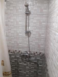 un bagno con una doccia con degli uccelli dentro di Sevan EM & YU a Sevan