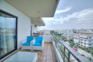 A balcony or terrace at Athens Glyfada Riviera Apartment