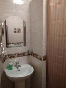 ノヴォロシースクにあるEkaterinaのバスルーム(シンク、鏡、シャワー付)