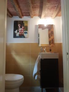 a bathroom with a toilet and a sink at La Casina in Chiusi +4 photos
