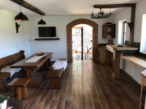 Kuchyň nebo kuchyňský kout v ubytování Tourist farm Artisek
