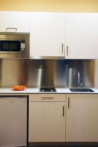 Kuchyň nebo kuchyňský kout v ubytování Apartamentos La Barzana