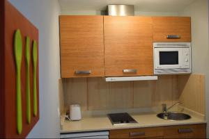 Kuchyň nebo kuchyňský kout v ubytování Apartamentos La Barzana