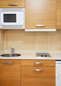 Kuchyň nebo kuchyňský kout v ubytování Apartamentos La Barzana