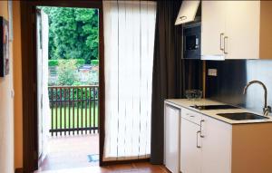 Kuchyň nebo kuchyňský kout v ubytování Apartamentos La Barzana