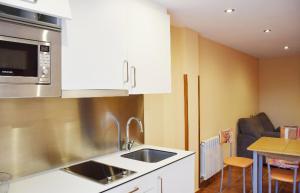 Kuchyň nebo kuchyňský kout v ubytování Apartamentos La Barzana