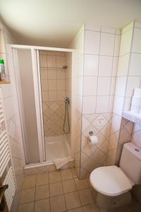 łazienka z prysznicem i toaletą w obiekcie Chata 118 pri Liptovskej Mare a Tatralandii w Liptowskim Mikulaszu