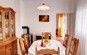 a dining room with a table and chairs and a dining room at Haus Natur Apartment in Šišan