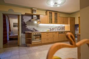 Kuchnia lub aneks kuchenny w obiekcie Stubaier Gletscher XL Apartments Residenz Haus Alpenkönig Ferienwohnungen im alpinen Charme Stubai super Card Inklusive
