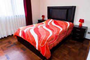 Ένα ή περισσότερα κρεβάτια σε δωμάτιο στο Brussels apartment
