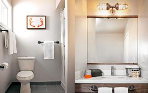 un bagno con un water e un lavandino di Basecamp Tahoe South a South Lake Tahoe