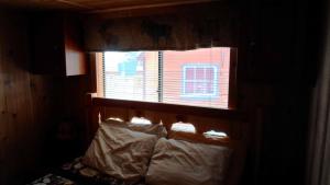 a window in a room with a bed in a room at Cedar Pines Resort in South Lake Tahoe