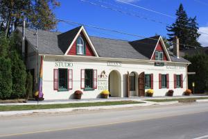 a building on the side of a street at 1842 Bed & Breakfast in St. Jacobs