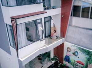 Balkón nebo terasa v ubytování Dalat Memory Inn