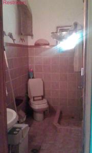 a bathroom with a toilet and a sink at The House of Summer Winds in Évdhilos
