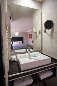 Voodi või voodid majutusasutuse Hotel Ha toas