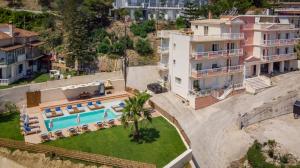 an aerial view of a house with a swimming pool at Venilia Apartments-4 in Zakynthos Town
