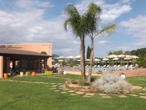a resort with a palm tree and a swimming pool at Hotel Ristorante Al Canto delle Sirene in Terracina