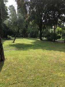 a field of grass with trees in a park at Appartamenti Villa Andrea in Garda