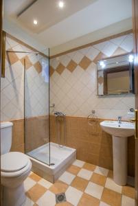 La salle de bains est pourvue d'une douche, de toilettes et d'un lavabo. dans l'établissement Villa Katerina, à Potos