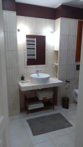ギジツコにあるApartament Rodzinnyのバスルーム(洗面台、トイレ付)
