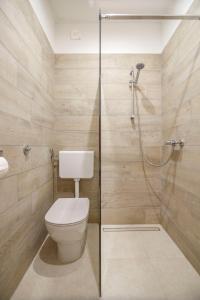 a bathroom with a toilet and a shower at ComeIssa in Komiža
