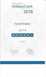 a screenshot of the holiday check for the hotel relief at Hotel Riedel in Zittau