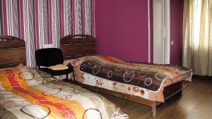 Postel nebo postele na pokoji v ubytování Ushguli Panorama Guest House