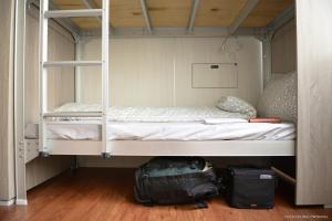 una camera con letto a castello e zaino di REST backpacker a Tainan